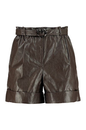 Faux leather shorts-0